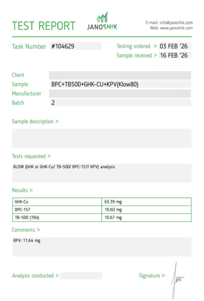 Image of peptide COA tested